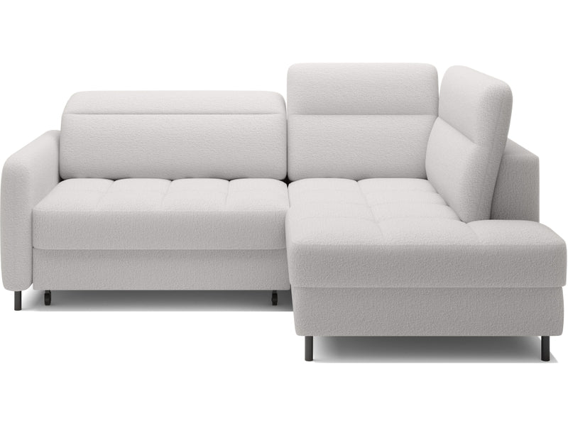 Canapé d'angle Borea en tissu convertible avec coffre