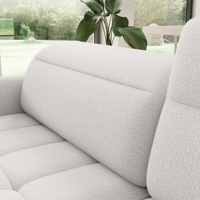 Canapé d'angle Borea en tissu convertible avec coffre