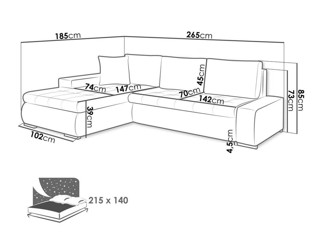 Canapé d'angle Comfivo Nitor (Soft 011 + Lawa 06)