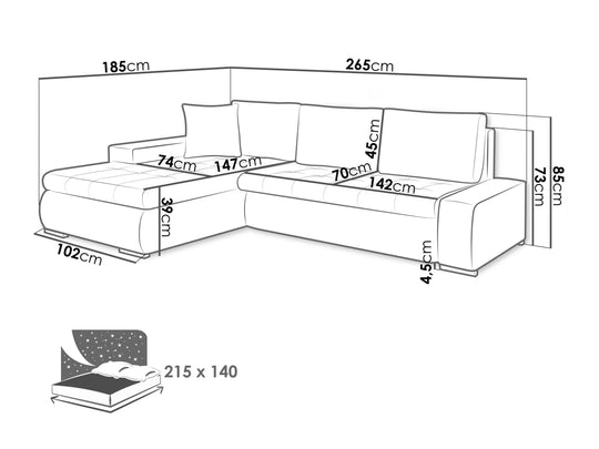 Canapé d'angle Comfivo Nitor (Soft 011 + Lawa 06)