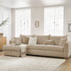 Canapé d'angle convertible BOBOCHIC Augustin ouverture express en tissu bouclette beige