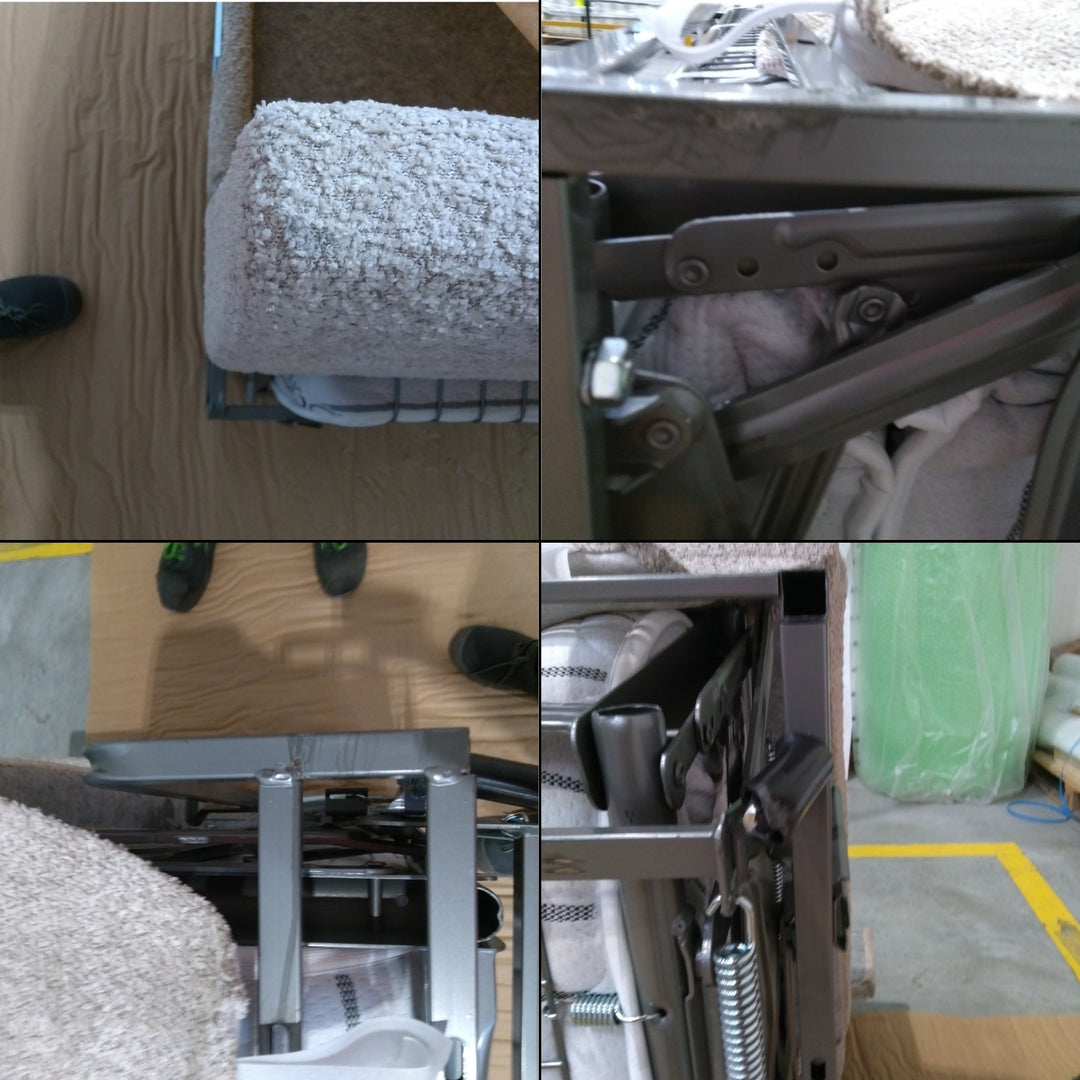 Canapé d'angle convertible BOBOCHIC Augustin ouverture express en tissu bouclette beige