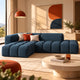 Canapé d'angle CXL BY CHRISTIAN LACROIX Lorella 4 places en tissu structurel bleu foncé