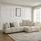 Canapé d'angle droit BOBOCHIC Alya 4 places en tissu bouclette beige