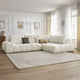 Canapé d'angle droit BOBOCHIC Everest en tissu chiné blanc