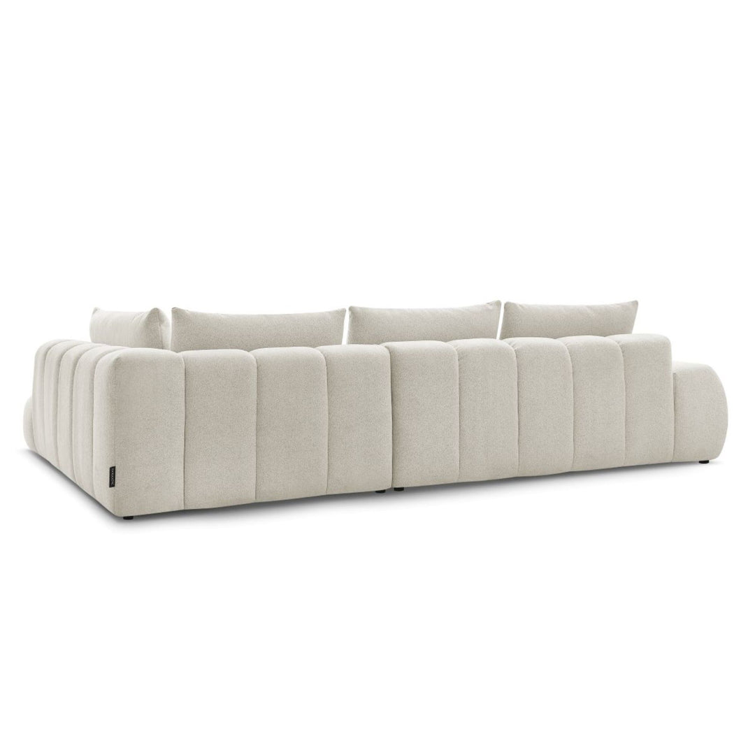 Canapé d'angle droit BOBOCHIC Everest en tissu chiné blanc