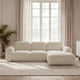 Canapé d'angle gauche convertible BOBOCHIC Montaigne 4 places en tissu bouclette beige