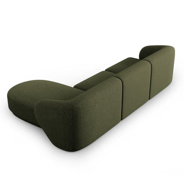Canapé d'angle droit modulable CXL by Christian Lacroix Lionel 4 places en tissu chenille vert chiné