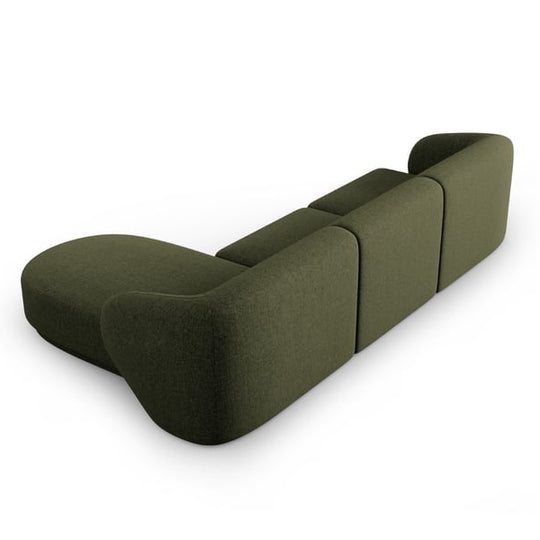 Canapé d'angle droit modulable CXL by Christian Lacroix Lionel 4 places en tissu chenille vert chiné