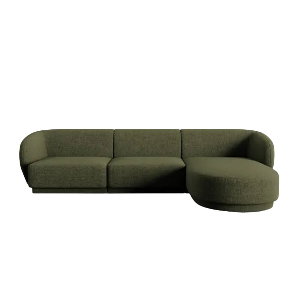 Canapé d'angle droit modulable CXL by Christian Lacroix Lionel 4 places en tissu chenille vert chiné
