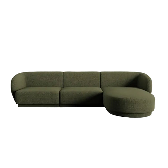Canapé d'angle droit modulable CXL by Christian Lacroix Lionel 4 places en tissu chenille vert chiné