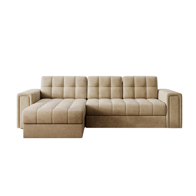 Canapé d'angle gauche Blenvi 3 places en tissu Beige