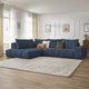 Canapé d'angle gauche BOBOCHIC Everest 4 places en tissu chiné bleu