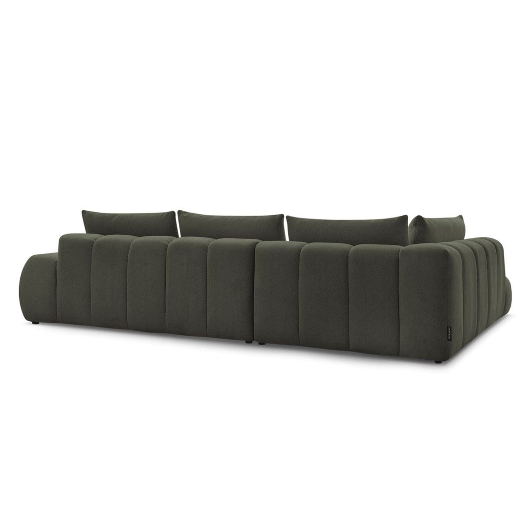Canapé d'angle gauche BOBOCHIC Everest 4 places en tissu chiné vert