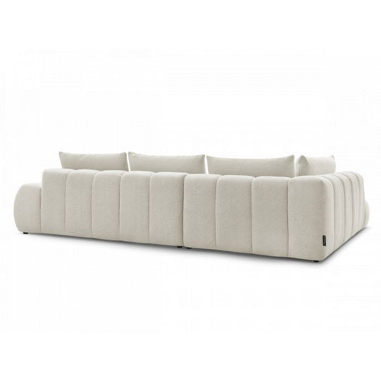 Canapé d'angle gauche BOBOCHIC Everest en tissu chiné blanc