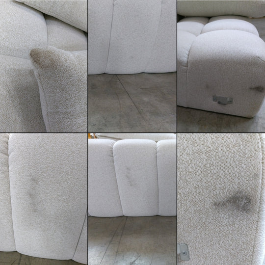 Canapé d'angle gauche BOBOCHIC Everest en tissu chiné blanc