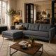 Canapé d'angle gauche CAMIF Ondine 4 places en tissu anthracite