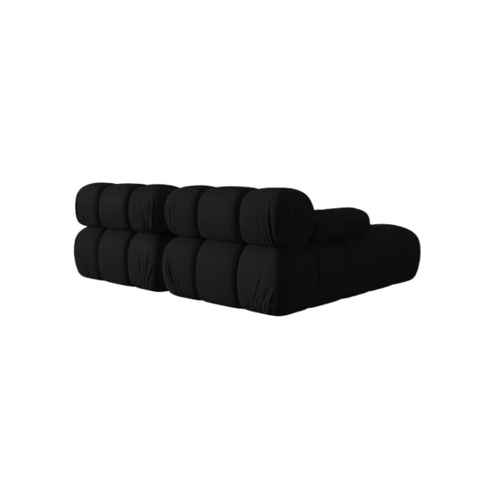 Canapé d'angle gauche MICADONI Bellis 3 places en tissu 3d noir