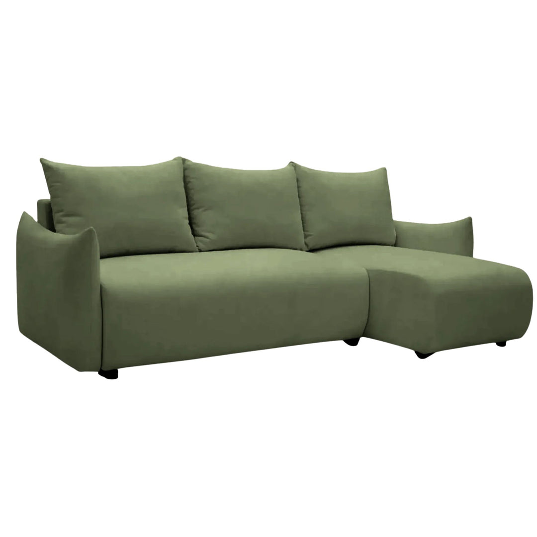 Canapé d'angle réversible CASANOVA Océane en tissu vert