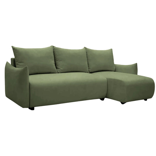 Canapé d'angle réversible CASANOVA Océane en tissu vert
