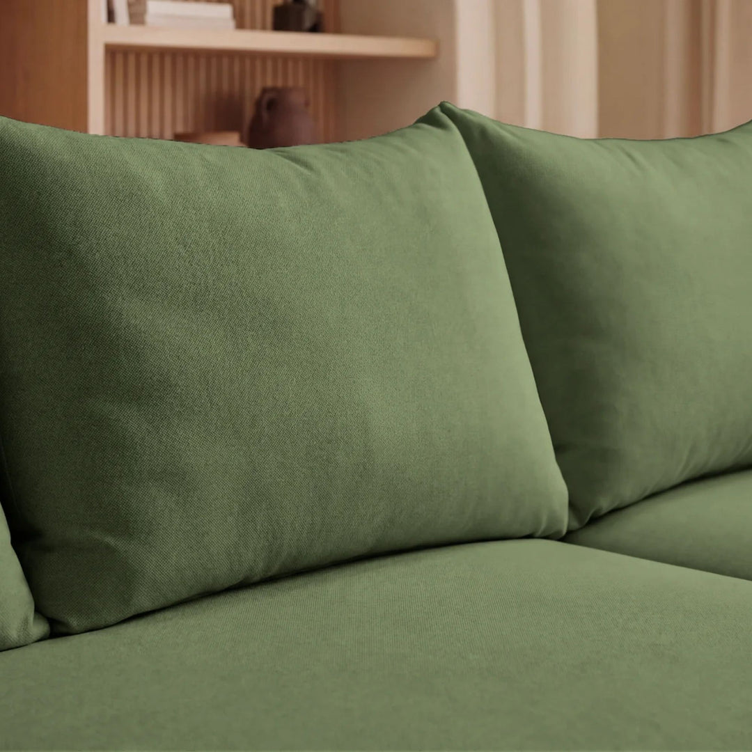 Canapé d'angle réversible CASANOVA Océane en tissu vert