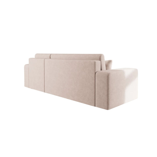 Canapé d'angle réversible convertible BEST MOBILIER Nicole 4 places avec coffre en tissu taupe
