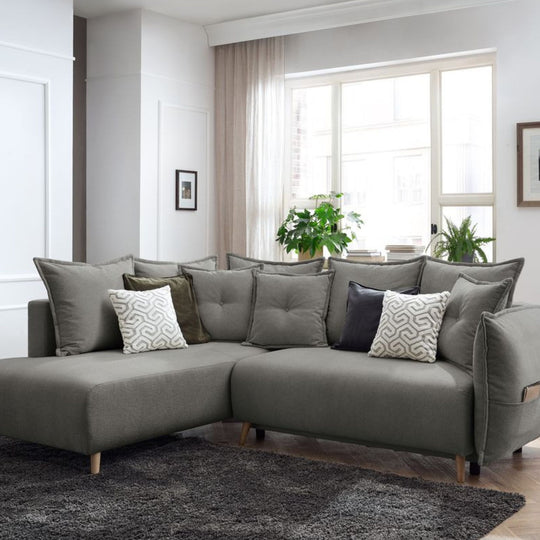 Canapé d'angle réversible convertible BOBOCHIC Nessa gris