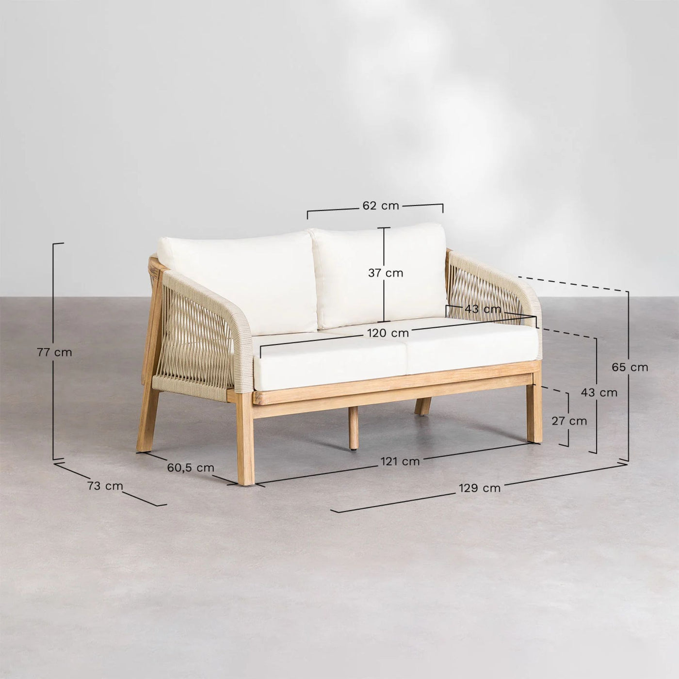 Canapé de jardin SKLUM 2 places en bois d'acacia Dubaï