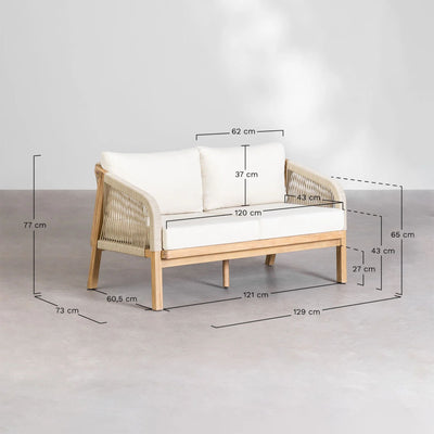 Canapé de jardin SKLUM 2 places en bois d'acacia Dubaï