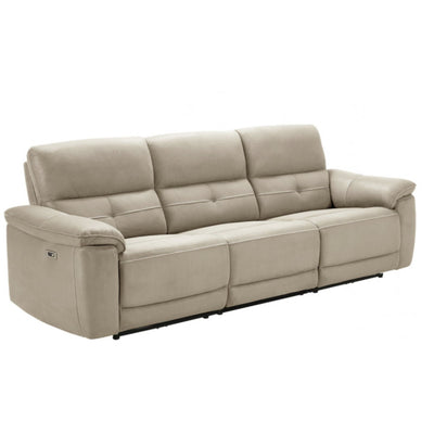 Canapé de relaxation LES TENDANCES Kleman 3 places en microfibre Beige