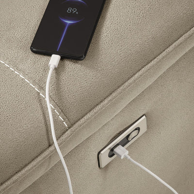 Canapé de relaxation LES TENDANCES Kleman 3 places en microfibre Beige