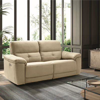 Canapé de relaxation LES TENDANCES Kleman 2 places en microfibre Beige