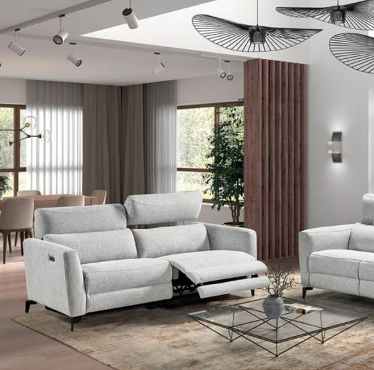 Canapé de relaxation LES TENDANCES Bakay en tissu gris clair