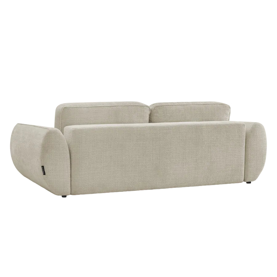 Canapé droit convertible BOBOCHIC Denise 3 places tissu texturé beige