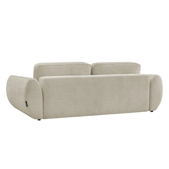 Canapé droit convertible BOBOCHIC Denise 3 places tissu texturé beige