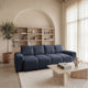 Canapé droit convertible CASANOVA Constance en tissu chenille bleu