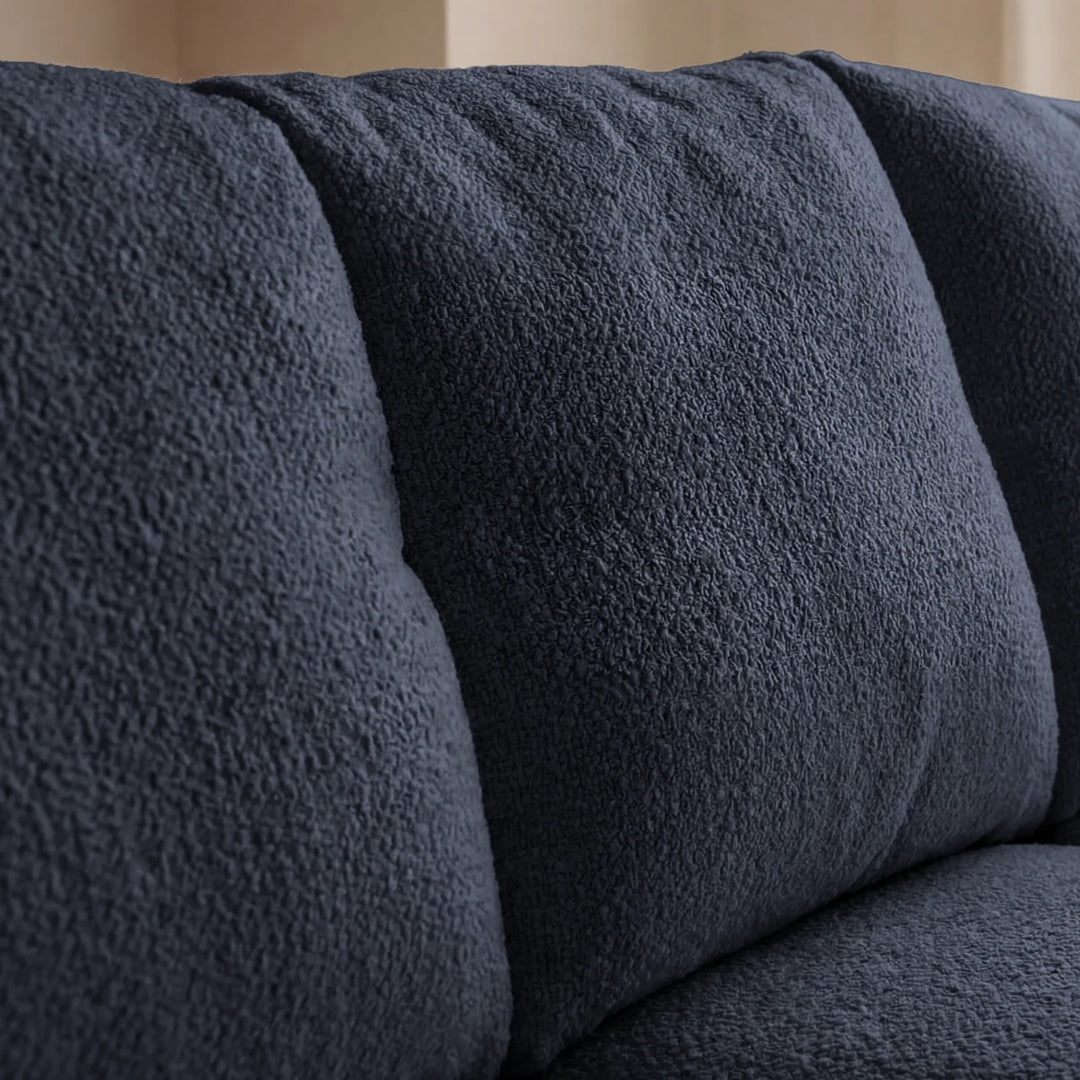 Canapé droit convertible CASANOVA Constance en tissu chenille bleu