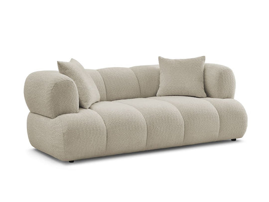 Canapé BOBOCHIC droit fixe 2 places PAMIRA tissu bouclette beige