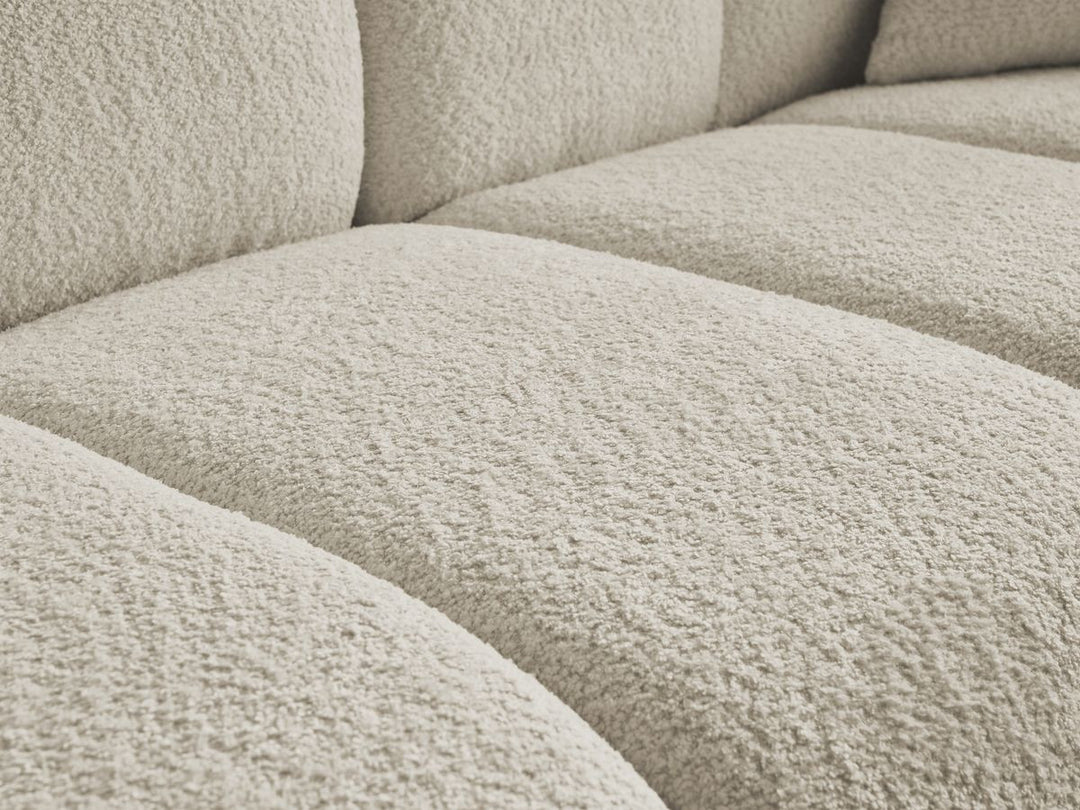 Canapé BOBOCHIC droit fixe 2 places PAMIRA tissu bouclette beige