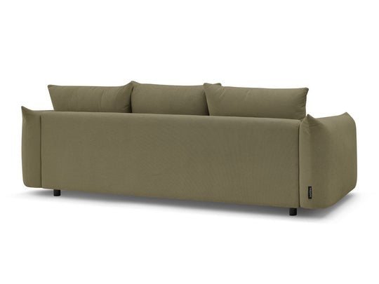 Canapé BOBOCHIC droit fixe 3 places ERNEST avec pouf vert