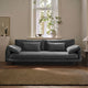 Canapé droit MICADONI Torino 4 places en tissu structurel gris foncé