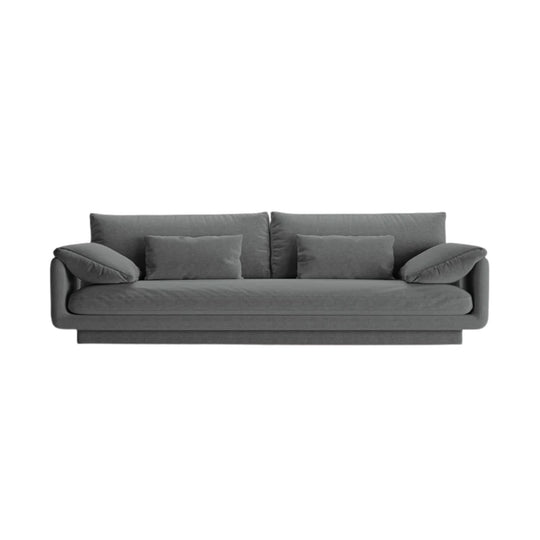 Canapé droit MICADONI Torino 4 places en tissu structurel gris foncé