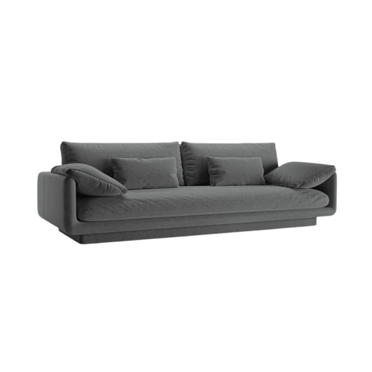 Canapé droit MICADONI Torino 4 places en tissu structurel gris foncé