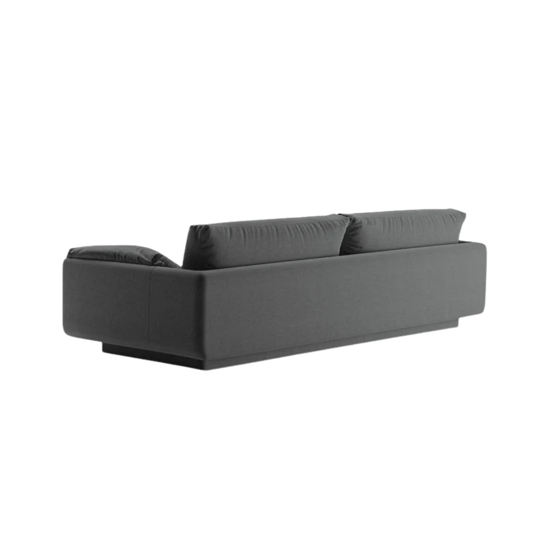 Canapé droit MICADONI Torino 4 places en tissu structurel gris foncé
