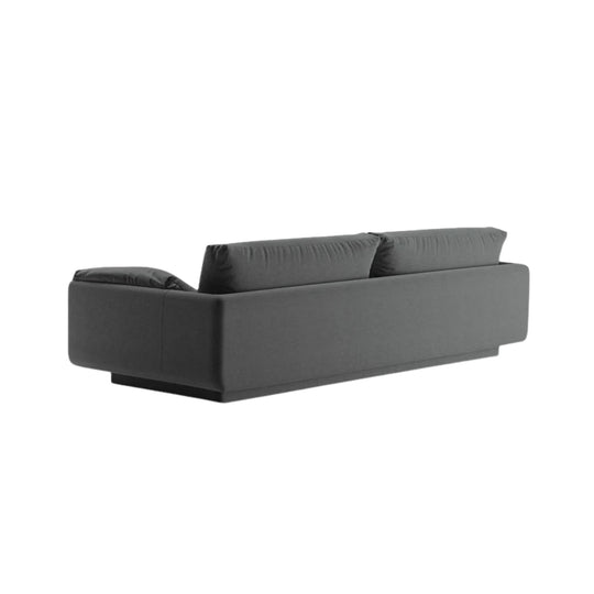 Canapé droit MICADONI Torino 4 places en tissu structurel gris foncé