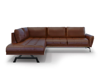 Canapé D'angle gauche en cuir marron Olivier 5 Places – Christian Lacroix