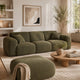 Canapé et pouf  MICADONI Molino 4 places en tissu chenille vert