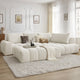 Canapé d'angle Bobochic EVEREST Tissu Chiné Blanc Droit