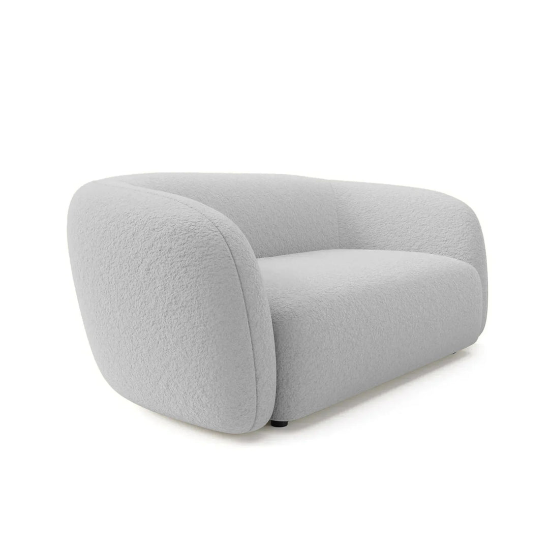 Canapé fixe CASANOVA Bahia 3 places en tissu bouclé gris clair
