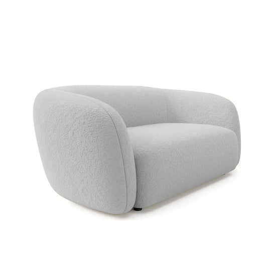 Canapé fixe CASANOVA Bahia 3 places en tissu bouclé gris clair